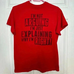 NTD Apparel T-Shirt Red & Black Funny  Size Medium